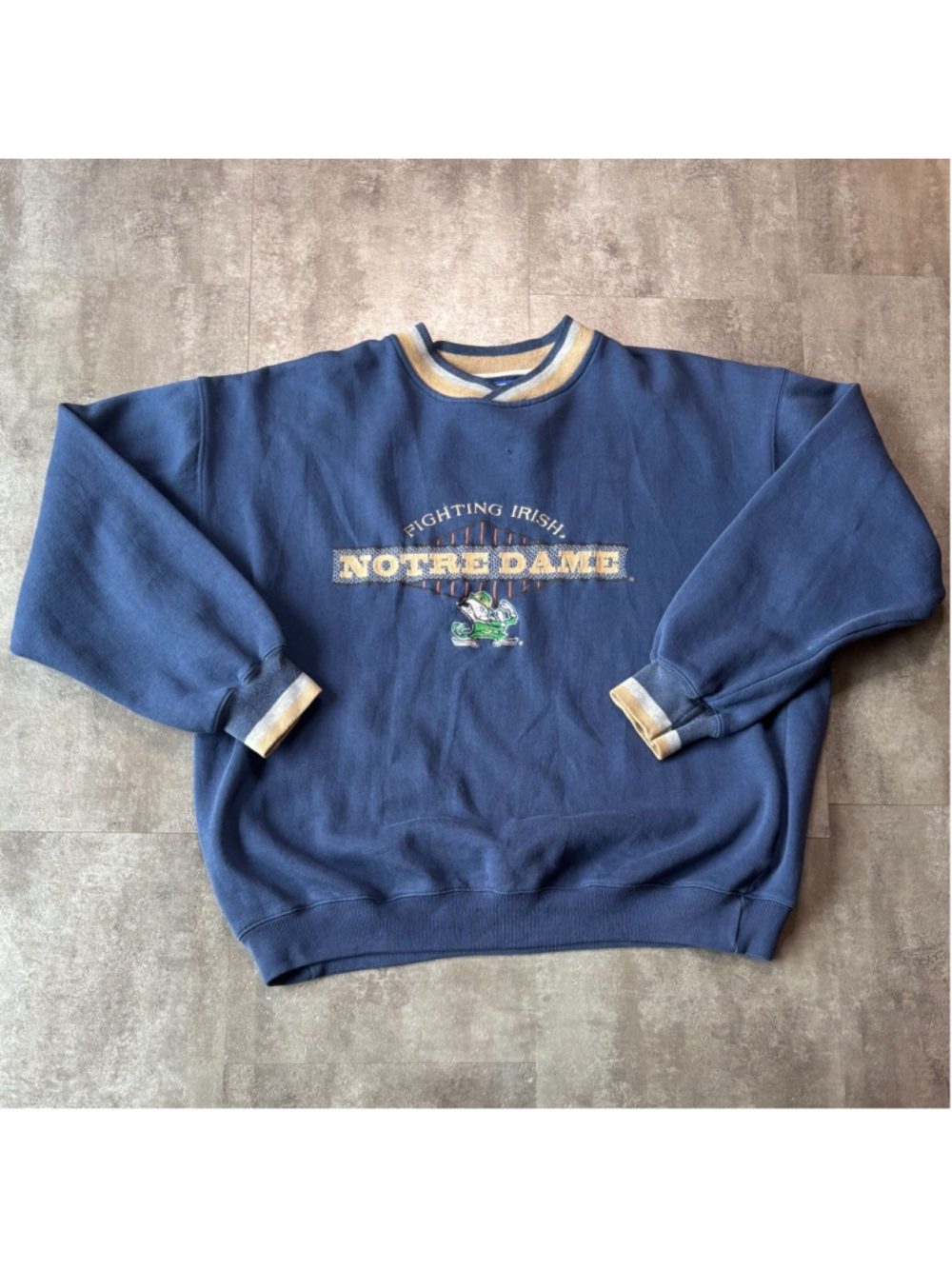 Vintage Starter Notre Dame Fighting Irish Sweater Mens XL Blue